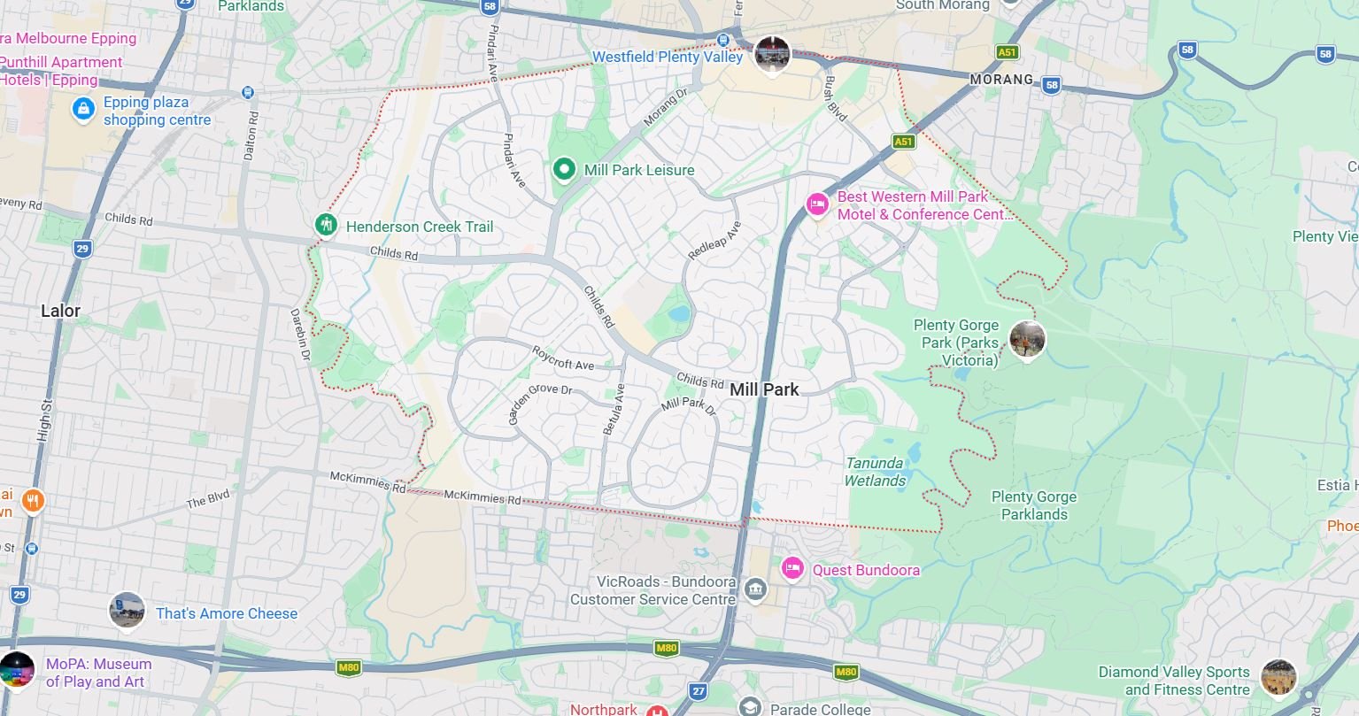 Mill Park Map